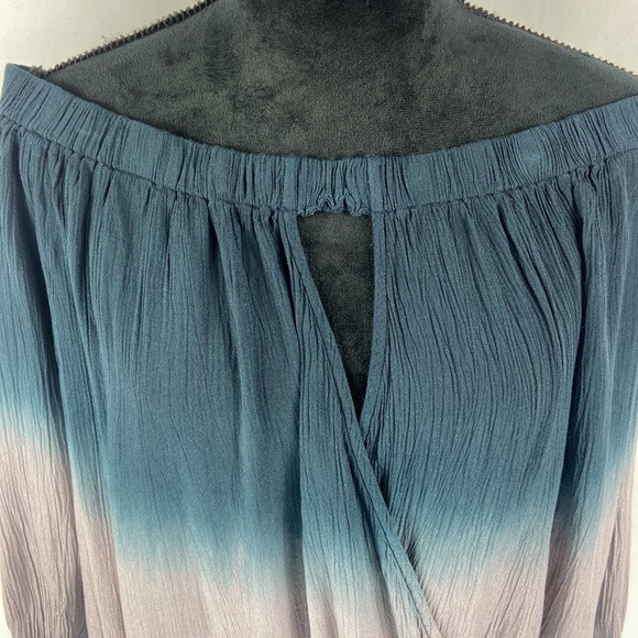 Charlotte Russe Off the Shoulder Ombré Blouse with Faux Wrap Front - Picture 3 of 8